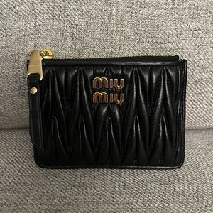 Miu Miu Black Quilted Leather Pouch